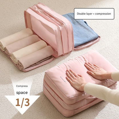 Beige Multifunctional Compact Travel Organizer Bag Stores 6-8 Essentials for Easy Access V888-ELOSUNG16555