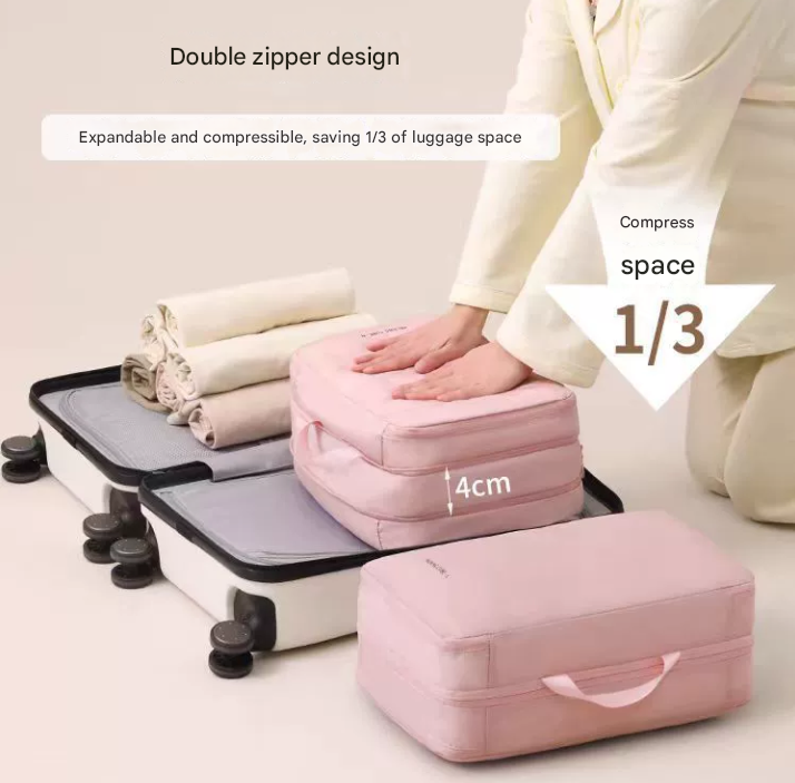 Beige Multifunctional Compact Travel Organizer Bag Stores 6-8 Essentials for Easy Access V888-ELOSUNG16555