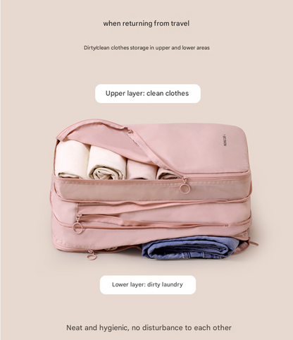 Beige Multifunctional Compact Travel Organizer Bag Stores 6-8 Essentials for Easy Access V888-ELOSUNG16555