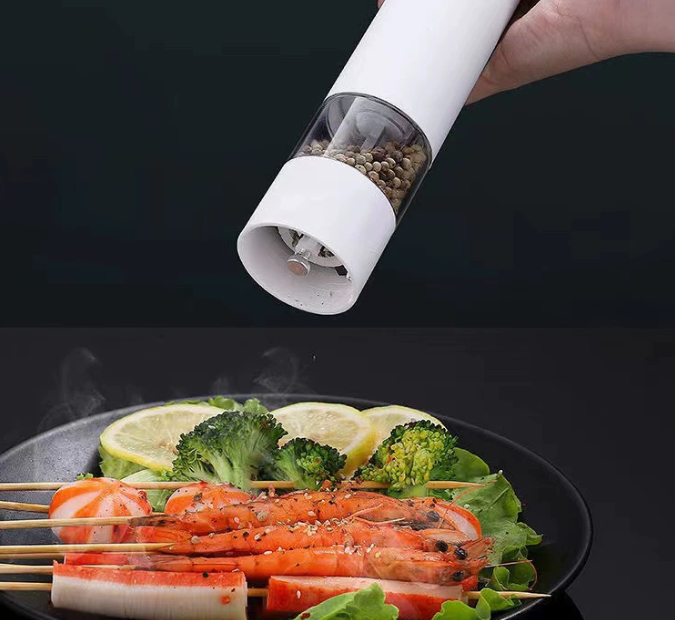 Red Elegant Red Electric Salt and Pepper Grinder - Modern and Compact for Effortless Seasoning V888-ELOSUNG16642
