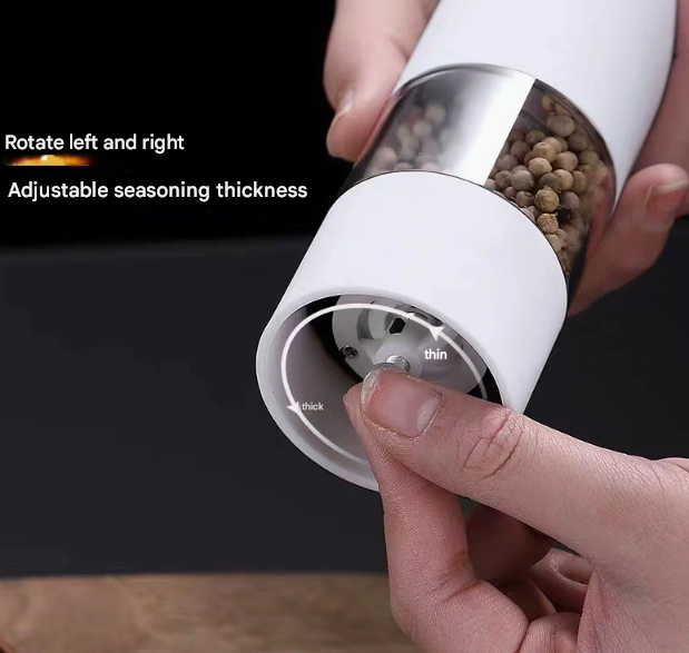 Black Elegant Electric Salt and Pepper Grinder - Modern and Compact for Effortless Seasoning V888-ELOSUNG16643
