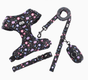 M Crushed Black Adjustable Soft Pet Harness with Leash & Poop Bag Dispenser V888-ELOSUNG16676