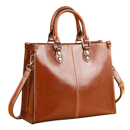 Brown Elegant Leather Handbag - Stylish Brown Tote with Adjustable Strap, Spacious and Durable V888-ELOSUNG16692
