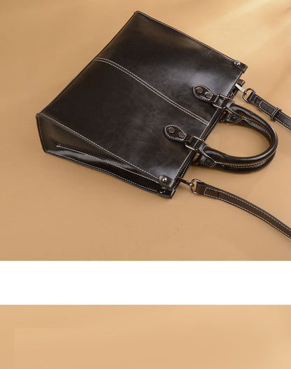 Brown Elegant Leather Handbag - Stylish Brown Tote with Adjustable Strap, Spacious and Durable V888-ELOSUNG16692