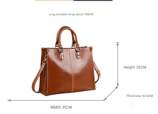 Black Elegant Leather Handbag - StylishTote with Adjustable Strap, Spacious and Durable V888-ELOSUNG16693