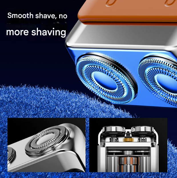 Blue Electric Shaver - Compact and Portable, USB Rechargeable with Digital Display, Ergonomic Design V888-ELOSUNG16698