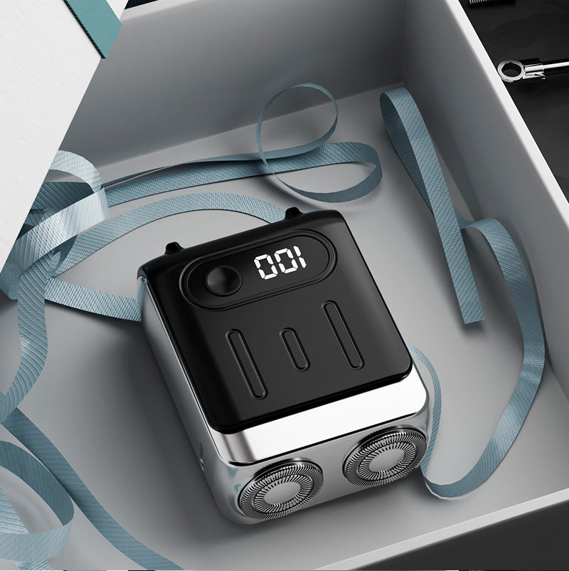 Black Electric Shaver - Compact and Portable, USB Rechargeable with Digital Display, Ergonomic Design V888-ELOSUNG16699