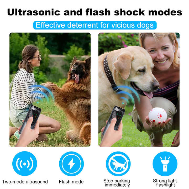 Ultrasonic Dog Repeller - High-Power, Flash Mode, Effective Outdoor Use for Controlling Aggressive Dogs V888-ELOSUNG16718