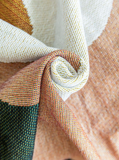 Boho Abstract Woven Blanket - 180x130cm Decorative Throw with Tassel Edges V888-ELOSUNG16735