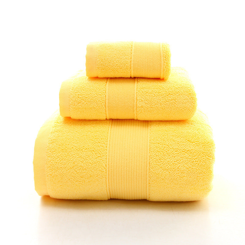 Yellow Luxury 100% Cotton Towel Set - 3-Piece Combed Cotton Bath Towel Set V888-ELOSUNG16749