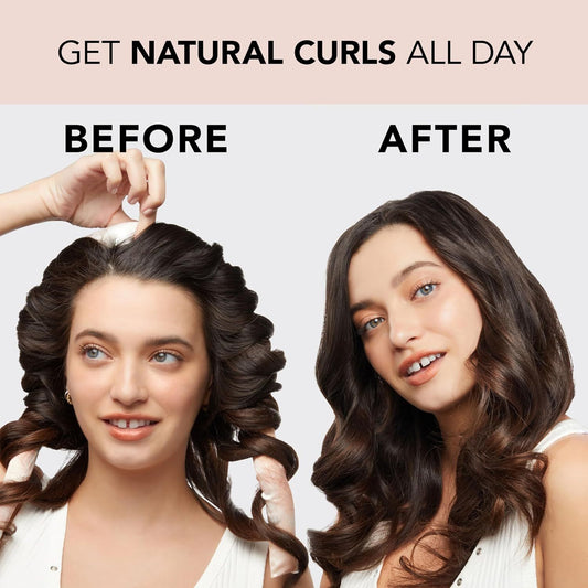 2 Pcs Black Satin Heatless Hair Curling Rod Set for Sleep-In Styling | No Heat Damage | Tie-Dye Design V888-ELOSUNG17002
