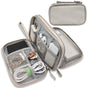 Grey Portable Digital Organizer Bag - Multifunctional Storage for Power Banks, Cables, and V888-ELOSUNG17062