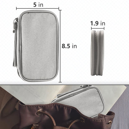 Grey Portable Digital Organizer Bag - Multifunctional Storage for Power Banks, Cables, and V888-ELOSUNG17062