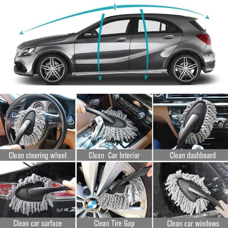 Type B 9-Piece Car Wash Tool Kit - Tire & Wheel Brushes, Wash Mitt, Microfiber Towels, and Wax Sponge Set V888-ELOSUNG17072
