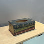 1 Piece Dark Blue Vintage Wooden Tissue Box - Creative Book-Shaped Tissue Holder for Home and Restaurant V888-ELOSUNG17093