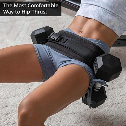 Black Portable Hip Thrust and Glute Training Belt - Adjustable Weightlifting Support Strap(Dumbbells not V888-ELOSUNG17121
