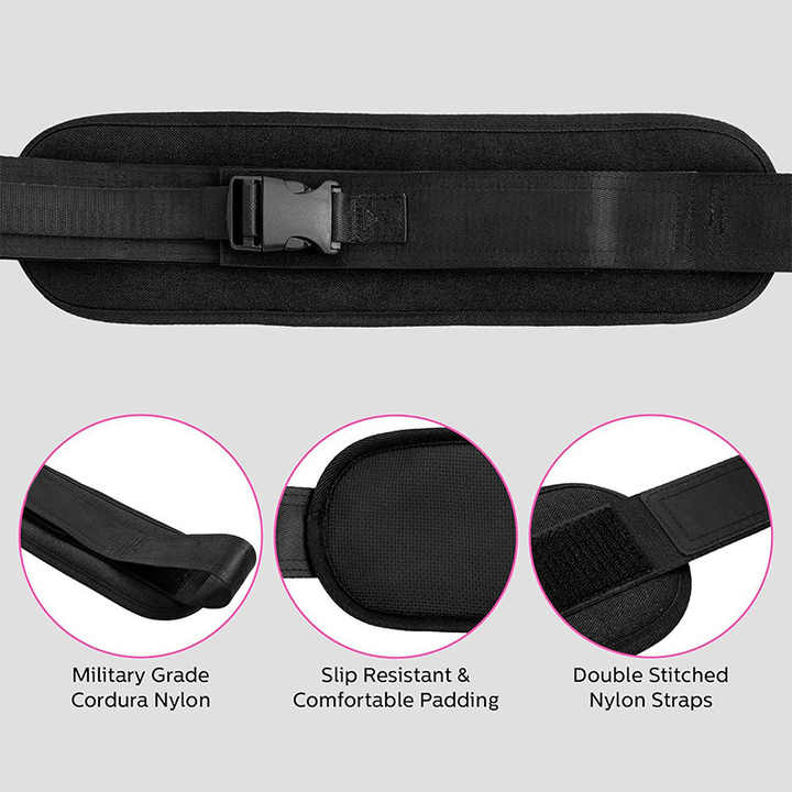 Black Portable Hip Thrust and Glute Training Belt - Adjustable Weightlifting Support Strap(Dumbbells not V888-ELOSUNG17121