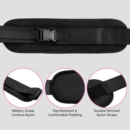 Black Portable Hip Thrust and Glute Training Belt - Adjustable Weightlifting Support Strap(Dumbbells not V888-ELOSUNG17121
