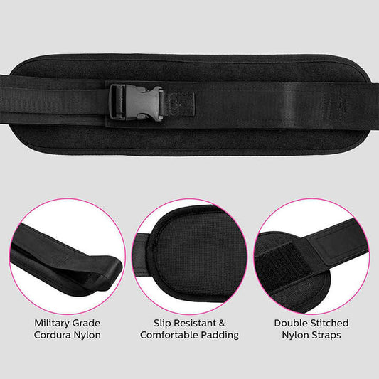 Black Portable Hip Thrust and Glute Training Belt - Adjustable Weightlifting Support Strap(Dumbbells not V888-ELOSUNG17121