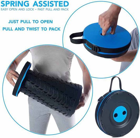 Black Portable Outdoor Telescopic Folding Stool with 100 Weight-Bearing Buckles, Lightweight and Compact V888-ELOSUNG17172