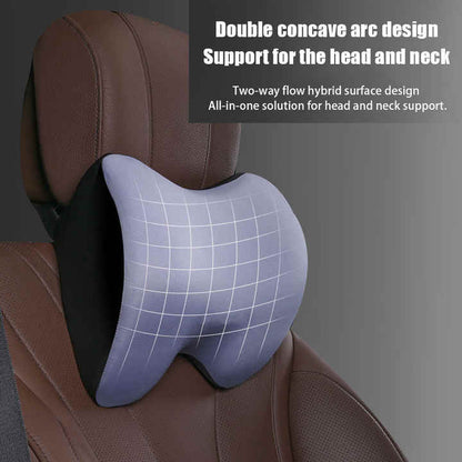 Black Memory Foam Car Seat Neck and Lumbar Support Set - Ergonomic Cushion for Office, Home, and Driving V888-ELOSUNG17197