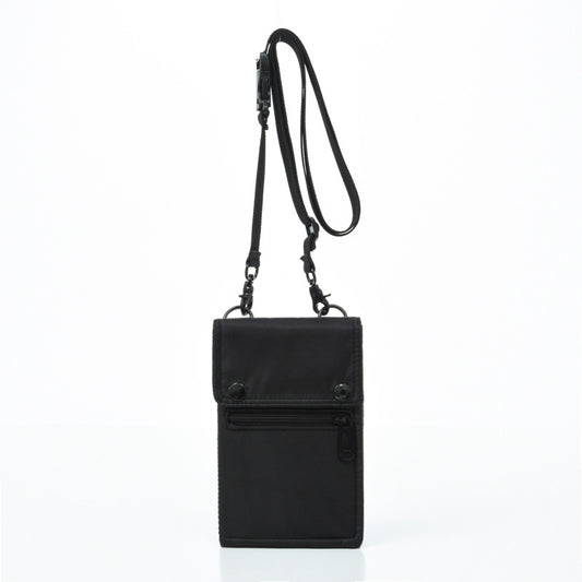 Black Water-Resistant Nylon Crossbody Phone Bag - Compact Travel Wallet & Card Holder for Men and V888-ELOSUNG17221