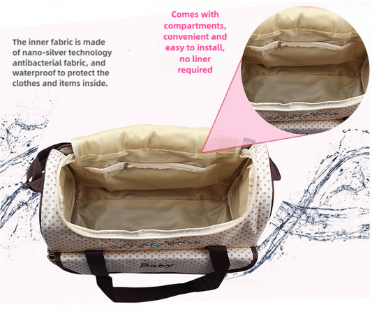 Dark Blue 5-Piece Mommy Bag Set - Large Capacity Diaper Bags for Baby Travel, Tote and Shoulder Bags with V888-ELOSUNG17291