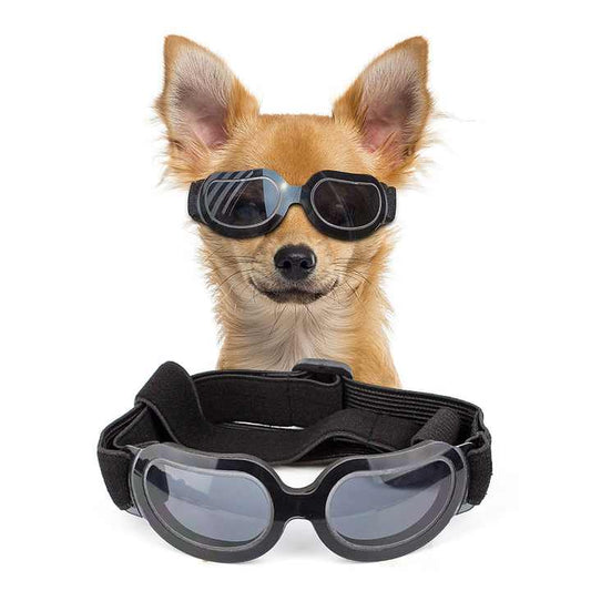 Black Lenses Pet Sunglasses for Dogs and Cats - UV Protection, Adjustable Strap, Anti-Wind and Anti-Fog Pet V888-ELOSUNG17324