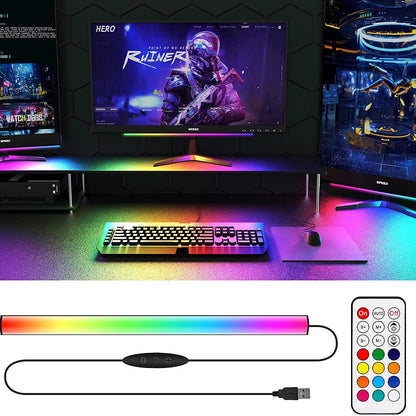 2 Pcs RGB LED Gaming Light Bar - Dual Color Temperature & Adjustable RGB Effects, USB-Powered Backlight for V888-ELOSUNG17332