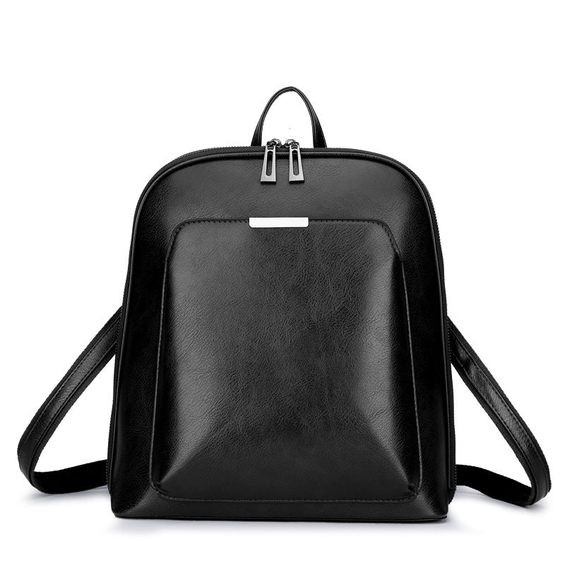 Black Stylish Women's PU Leather Backpack - Spacious, Anti-Theft, Multi-Pocket Travel Bag for School or Work V888-ELOSUNG17359