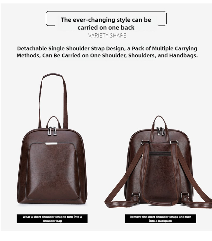 Black Stylish Women's PU Leather Backpack - Spacious, Anti-Theft, Multi-Pocket Travel Bag for School or Work V888-ELOSUNG17359