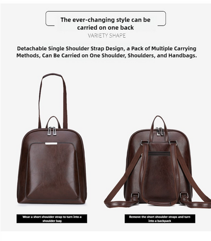 Black Stylish Women's PU Leather Backpack - Spacious, Anti-Theft, Multi-Pocket Travel Bag for School or Work V888-ELOSUNG17359