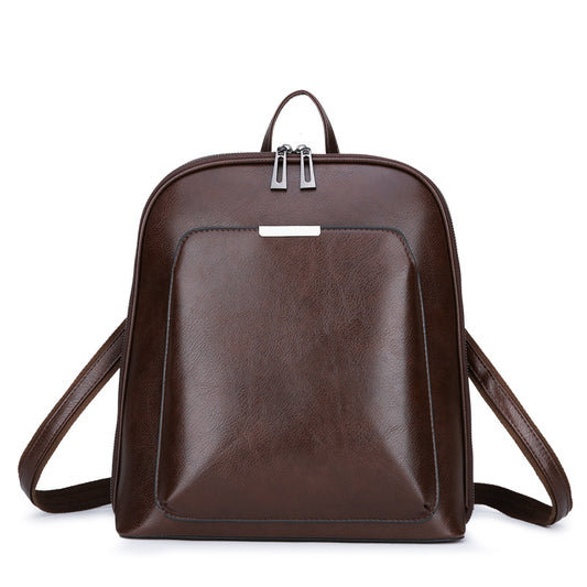 Brown Stylish Women's PU Leather Backpack - Spacious, Anti-Theft, Multi-Pocket Travel Bag for School or Work V888-ELOSUNG17360