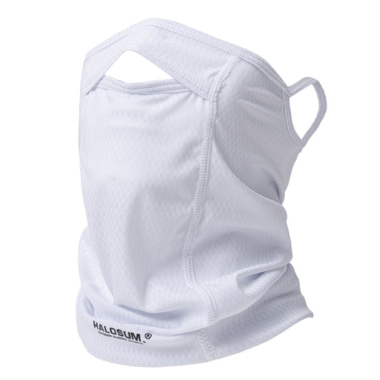 2 Pcs White UV Protection Breathable Cycling Face Mask with Ear Hooks - Summer Ice Silk Neck Gaiter for Men V888-ELOSUNG17375