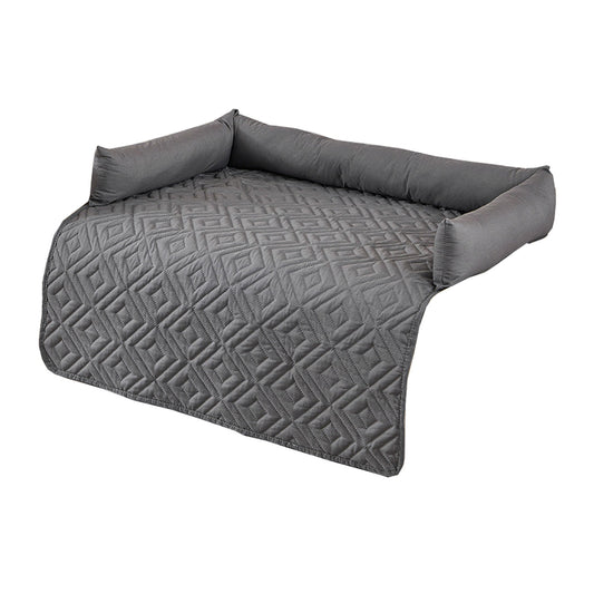 75*75CM Grey Waterproof & Scratch-Resistant Pet Sofa Protector Mat with Pillow | Cat & Dog Bed, Washable, V888-ELOSUNG17392