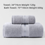 Grey Luxury Cotton Towel Set(Towel + Bath Towel) - Quick Dry, Extra Thick & Absorbent, Perfect for Bath & V888-ELOSUNG17424
