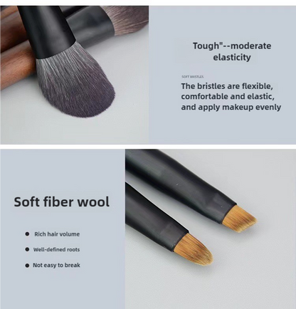 Style A 12-Piece Mini Portable Makeup Brush Set - Fiber Bristle Beauty Tool Set(With storage bag) V888-ELOSUNG17430
