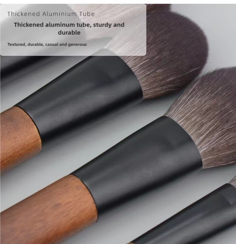 Style A 12-Piece Mini Portable Makeup Brush Set - Fiber Bristle Beauty Tool Set(With storage bag) V888-ELOSUNG17430