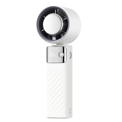 White Portable Turbo Handheld USB Rechargeable Fan with Digital Speed Display - High-Speed Cooling Fan for V888-ELOSUNG17475