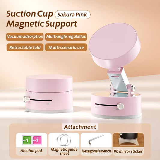 Pink Magnetic Phone Mount for Cars and Home, 360 degrees Rotating Magnetic Stand with PC Mirror Sticker V888-ELOSUNG17533