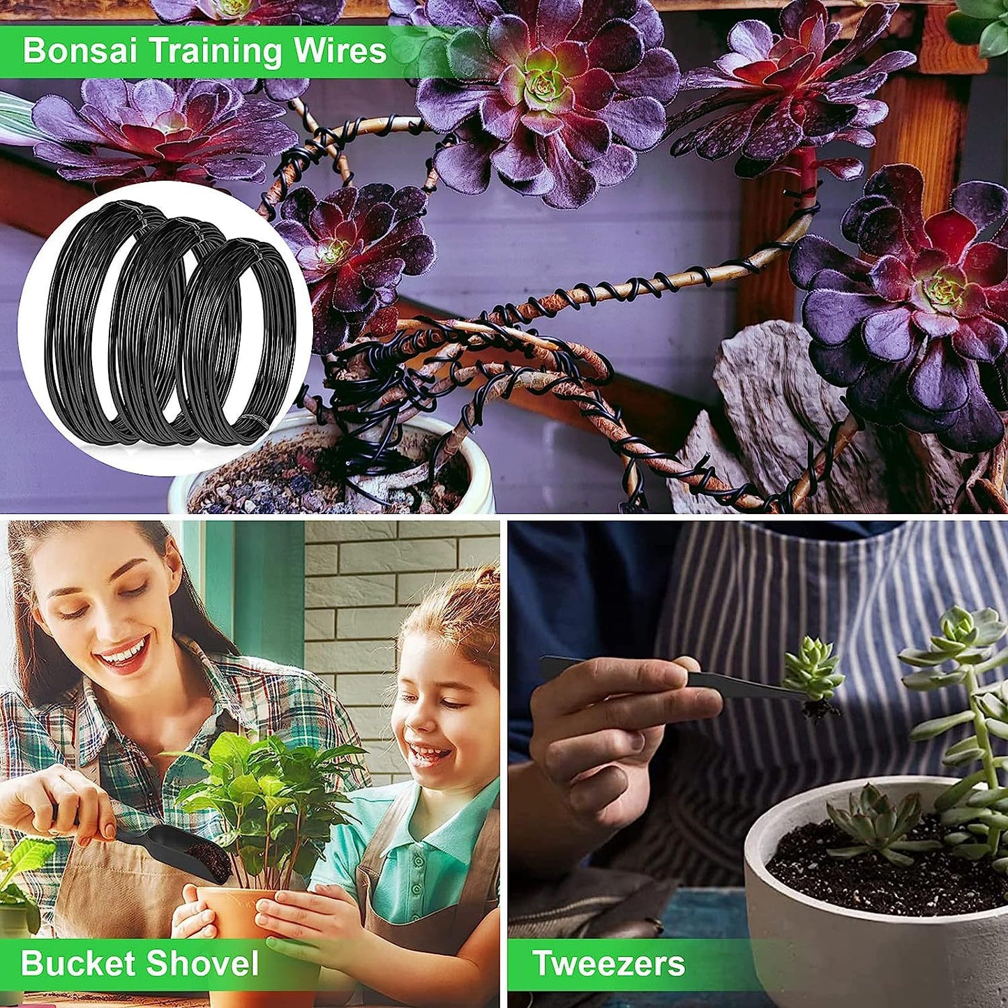 24-Piece Bonsai Tree Tool Kit for Gardening Starters - Complete Bonsai Care Set with Organizer Bag V888-ELOSUNG17668