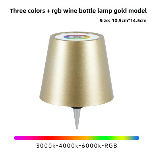 Gold RGB Color-Changing LED Bottle Lamp - Adjustable Smart Lighting for Home Decor V888-ELOSUNG17721