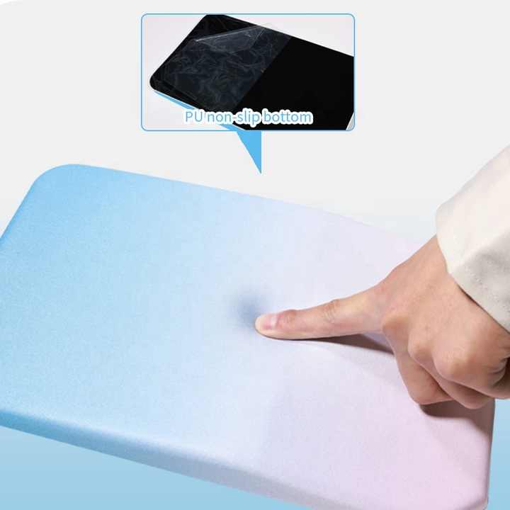 Gradual Pink Ergonomic PU Anti-Slip Mouse Pad with Wrist Support - Rectangular Gradient Desk Mat for Gaming V888-ELOSUNG17748