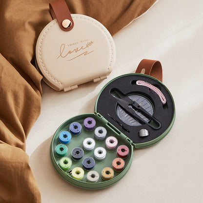 Apricot Portable Sewing Kit with Threads, Needles, and Tools - Compact Travel Case for Sewing Accessories V888-ELOSUNG17771
