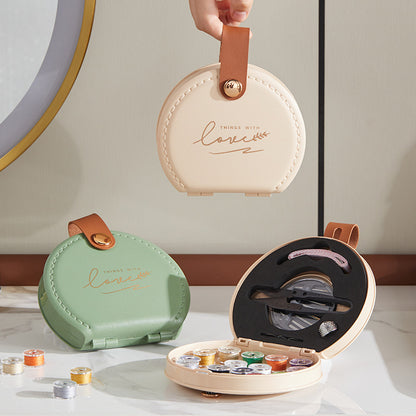 Apricot Portable Sewing Kit with Threads, Needles, and Tools - Compact Travel Case for Sewing Accessories V888-ELOSUNG17771