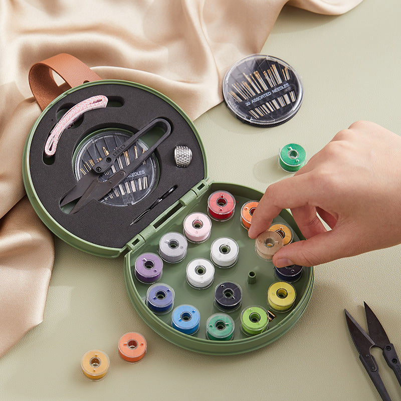Apricot Portable Sewing Kit with Threads, Needles, and Tools - Compact Travel Case for Sewing Accessories V888-ELOSUNG17771