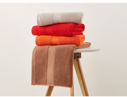 Bright Orange Premium Thick Cotton Bath Towel for Adults - Soft and Absorbent Bathroom Towel V888-ELOSUNG17829