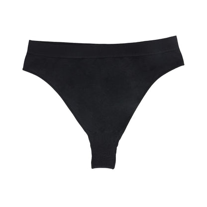 Size M Black Comfortable High-Waisted Thong Underwear - 3-Pack for Everyday Comfort V888-ELOSUNG17910