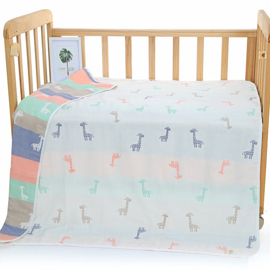 Giraffe, 6-Layer Muslin Baby Blanket - Soft Cotton Bedding for Infants and Toddlers, 110x110 cm, V888-ELOSUNG18005