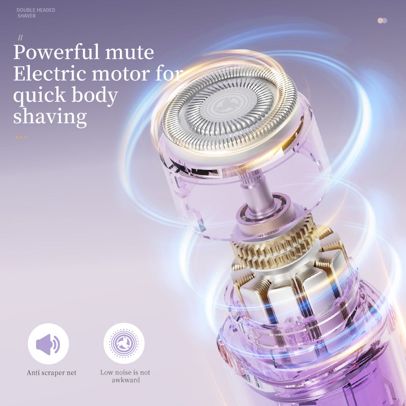 Purple Double-Headed Hair Removal Trimmer - Precision Shaving & Shortening with Type-C Charging V888-ELOSUNG18082